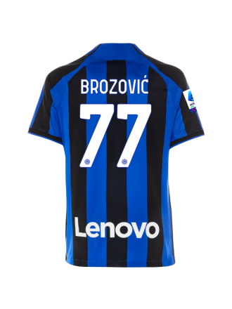 Maglia casalinga Nike Inter Milan Brozovic con patch Serie A + Copa Italia 22/23 (Lione Blu/Nero)