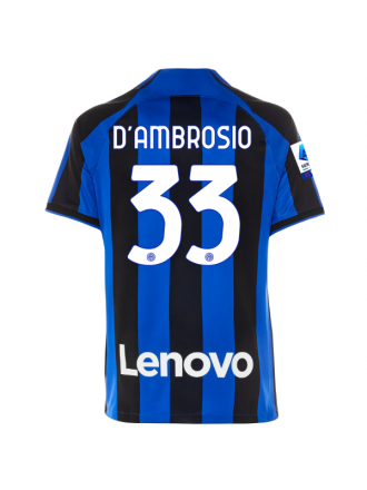 Maglia casalinga Nike Inter Milan D'Ambrosio con patch Serie A + Copa Italia 22/23 (Lione Blu/Nero)