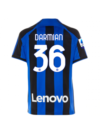 Maglia casalinga Nike Inter Milan Mateo Darmian con patch Serie A + Copa Italia 22/23 (Lione Blu/Nero)