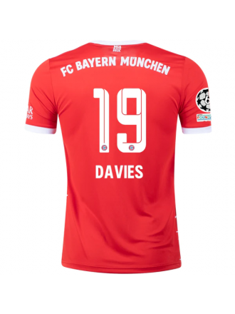 Maglia adidas Bayern Monaco Alphonso Davies Home con patch Champions League 22/23 (rosso/bianco)