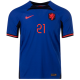 Maglia Nike Olanda Frenkie De Jong Match Authentic Away 22/23 (Deep Royal/Habanero Red)