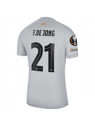 Terza maglia Nike Barcelona Frenkie De Jong con patch Europa League 22/23 (grigio cielo/nero)