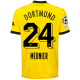 Puma Borussia Dortmund Maglia Home Thomas Meunier con toppe Champions League 23/24 (Cyber Yellow/Puma Nero)