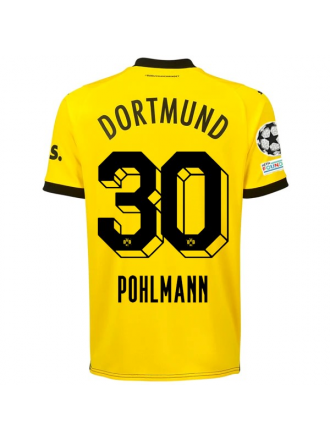 Puma Borussia Dortmund Ole Pohlmann Maglia Home con patch Champions League 23/24 (Cyber Yellow/Puma Nero)