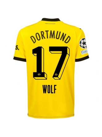 Puma Borussia Dortmund Maglia home Marius Wolf con patch Champions League 23/24 (Cyber Yellow/Puma Black)