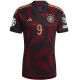 Maglia adidas Germany Fullkrug Away con patch per le qualificazioni agli Europei 22/23 (Nero/Bordeaux)
