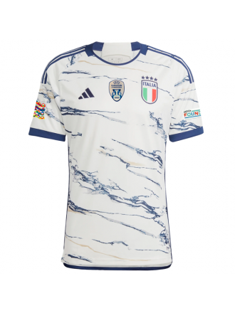 Maglia adidas Italia Away con patch Nations League + Euro Champion 22/23 (Bianco sporco)