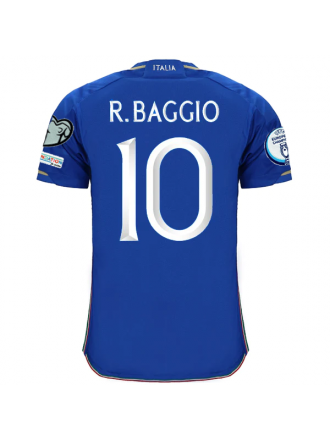 Maglia adidas Italia ROBERTO BAGGIO Home con patch Campione d'Europa + Qualificazioni Euro 22/23 (Blu)