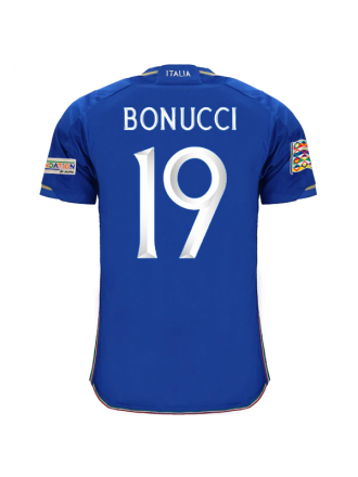 Maglia adidas Italia Leonardo Bonucci Home con patch Campione d'Europa + Nations League 22/23 (Blu)
