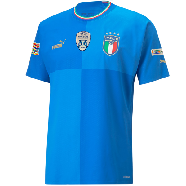 Puma Maglia Home Authentic Italia con patch Nations League ed Euro 22/23 (Team Power Blue/Peacoat)