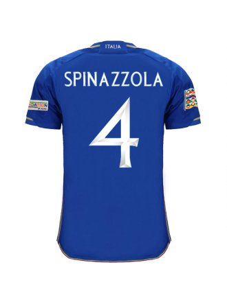 adidas Italia Leonardo Spinazzola Maglia Home con patch Campione d'Europa + Nations League 22/23 (Blu)