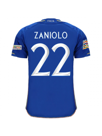 Maglia adidas Italia Nicolò Zaniolo Home con patch Campione d'Europa + Nations League 22/23 (Blu)
