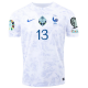 Maglia Nike France N'golo Kante Away con patch campione della Nations League + patch qualificazioni Euro 22/23 (Bianco)