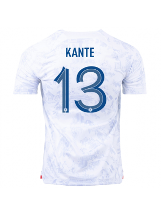 Maglia da trasferta Nike France N'Golo Kante con patch campione del mondo 22/23 (bianco)