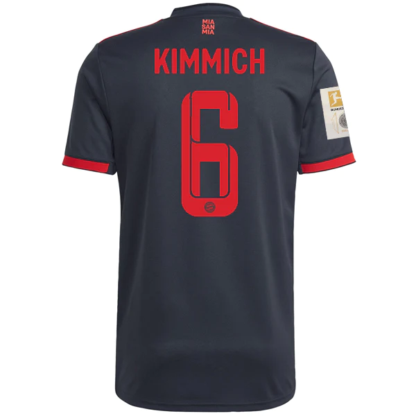 Maglia adidas Bayern Monaco Joshua Kimmich con toppe Bundesliga +10 volte vincitore 22/23 (grigio notte)
