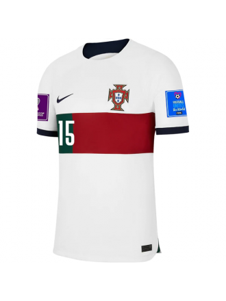 Maglia da trasferta Nike Portugal Rafael Leao con toppe Coppa del Mondo 2022 22/23 (vela/ossidiana)