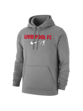 Felpa con cappuccio in pile Nike Liverpool Club (Grigio scuro/Rosso)