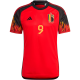 Maglia adidas Belgio Romelu Lukaku Home 22/23 (rosso/nero)