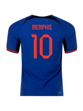Nike Olanda Memphis Depay Maglia da trasferta autentica 22/23 (Deep Royal/Habanero Red)