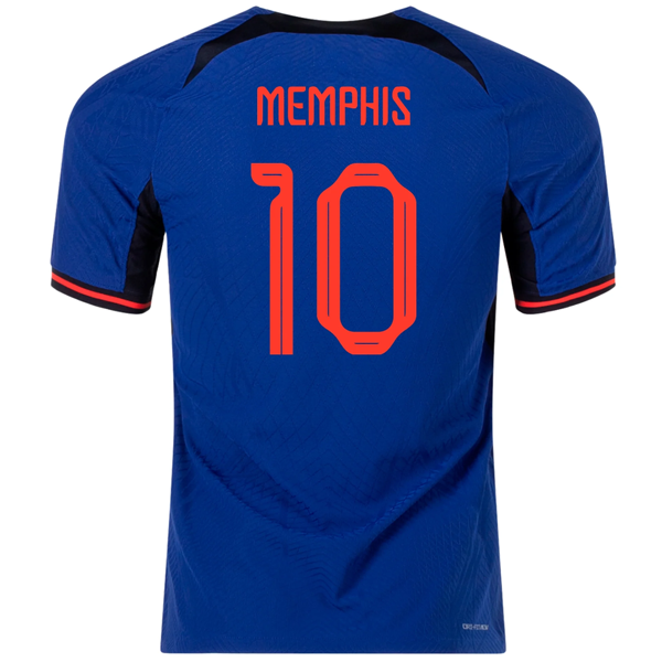 Nike Olanda Memphis Depay Maglia da trasferta autentica 22/23 (Deep Royal/Habanero Red)