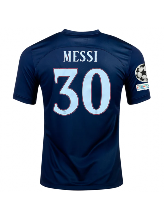 Maglia Nike Paris Saint-Germain Lionel Messi Home con patch Champions League 22/23 (Midnight Navy/Bianco)