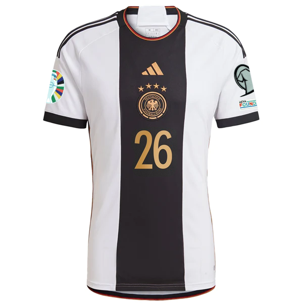 Maglia adidas Germany Muokoko Home con patch per le qualificazioni agli Euro 22/23 (bianco/nero)