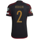 Maglia adidas Germany Antonio Rudiger Away con toppe per le qualificazioni agli Europei 22/23 (Nero/Bordeaux)