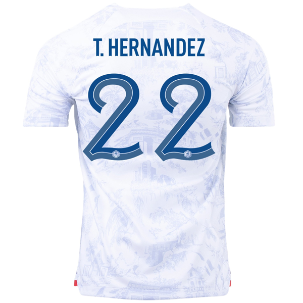 Maglia da trasferta Nike France Theo Hernandez con patch Campione del Mondo 22/23 (Bianco)