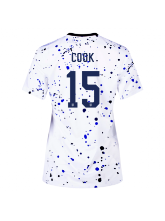 Maglia Nike Womens United States Alana Cook 4 Star Home 23/24 w/ 2019 World Cup Champion Patch (Bianco/Blu)
