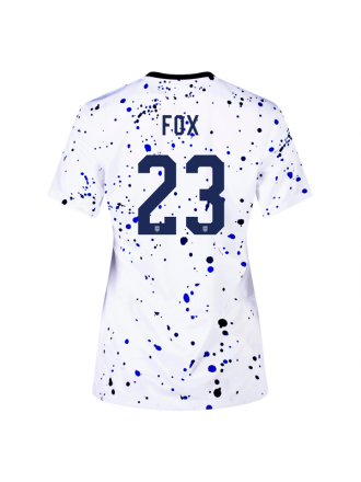 Maglia Nike Donna Stati Uniti Emily Fox 4 Star Home 23/24 con patch campione del mondo 2019 (bianco/blu)