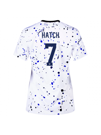 Maglia Nike Donna Stati Uniti Ashley Hatch 4 Star Home 23/24 con patch campione del mondo 2019 (bianco/blu)