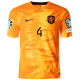 Maglia autentica Nike Olanda Virgil Van Dijk Home Match con toppe per le qualificazioni agli Euro 22/23 (Laser Orange/Nero)