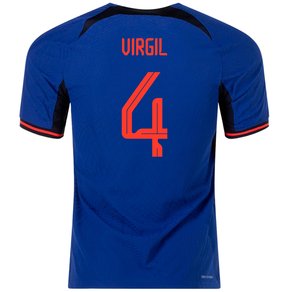 Nike Olanda Virgil Van Dijk Maglia da trasferta autentica 22/23 (Deep Royal/Habanero Red)